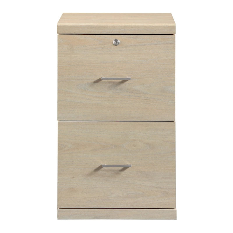 2-Drawer Vertical File Cabinet with Locking Top Drawer & Wood Grain Finish, Black / Espresso / Natural / White, Modern Style