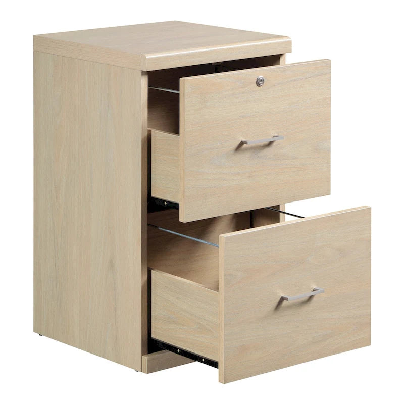 2-Drawer Vertical File Cabinet with Locking Top Drawer & Wood Grain Finish, Black / Espresso / Natural / White, Modern Style