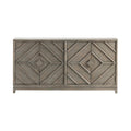 4-Door Diamond Pattern Sideboard, Medium Grey Oak, Modern Style