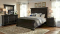King Bed with Bolt-On Bedrail System & Distressed Finish, Brown, Traditional Style