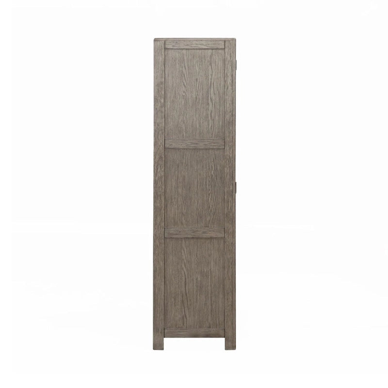 2-Door Armoire with X-Panel Design, 2 Drawers & Adjustable Shelves, Cobblestone Brown, Rustic Style