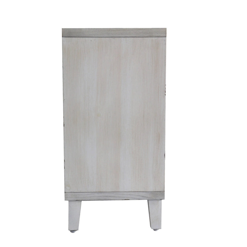 4-Shutter Door Sideboard Buffet Cabinet, Natural Wood Wash, Farmhouse Style
