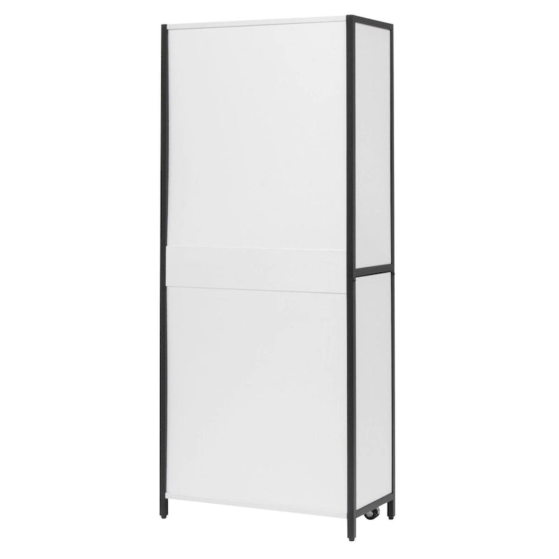 Craft Armoire with Fold-Out Desktop & Interior Shelves, White, Modern Style