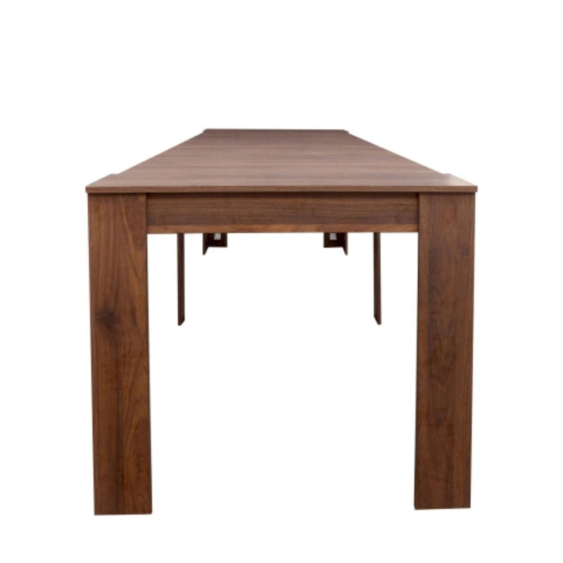 Extendable Console Dining Table, Dark Marble / Walnut, Seats 4–8, Modern Style