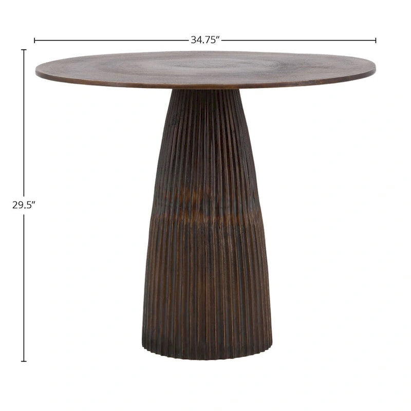 Round Cast Aluminum Bistro Table, Bronze, Vintage Style, Seats 2–3