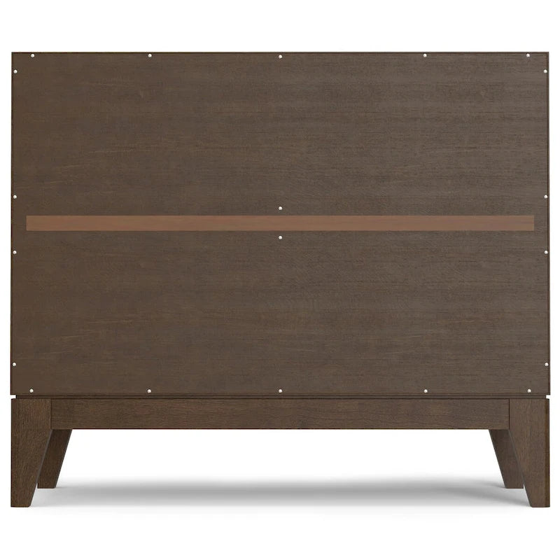 Solid Wood 2-Door Sideboard Buffet Cabinet, Walnut Brown, Mid-Century Modern Style